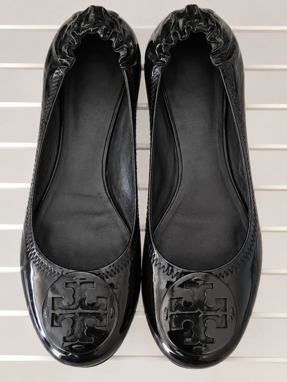 Tory Burch Reva Black Patent Leather Ballet Flats|Size 8